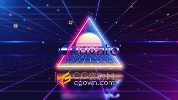 复古VHS风格3D光线场景动画演绎LOGO视频片头效果-AE模板