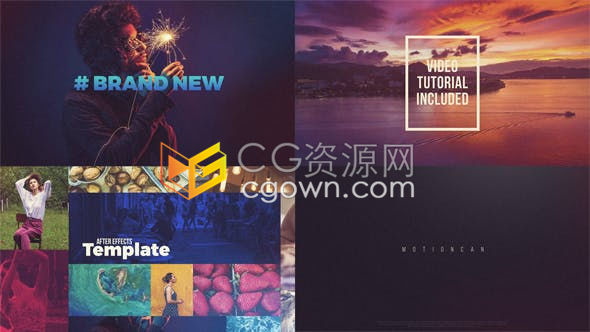 方块切割滑动转场时尚旅游城市宣传片头AE模板免费下载