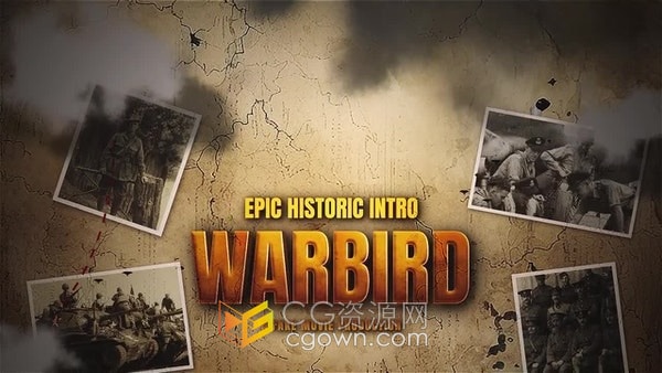 历史照片相册战争电影预告片制作-AE模板