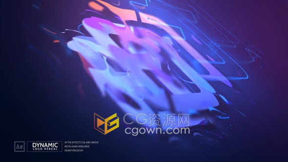 液体波浪3D科技线条图形动画LOGO标志片头视频制作-AE模板