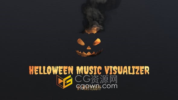 AE模板-10组设计万圣节主题风格音乐播放可视化动画背景视频效果