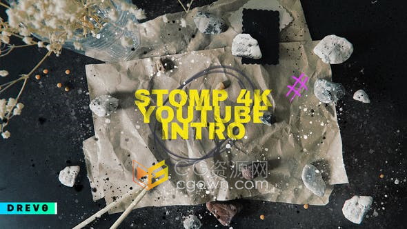 胶带纸板纸张撕裂快速动态拍手现代宣传介绍视频片头-AE模板