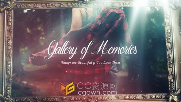 特色相框照片婚礼家庭浪漫幻灯片AE视频相册模板