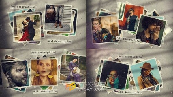 镜头晃动旋转动画照片相册AE视频模板