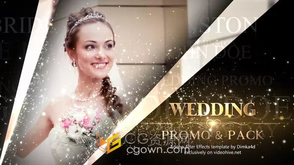 AE模板-浪漫奢华粒子婚礼视频晚会颁奖典礼包装