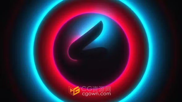 简单双色霓虹灯光效演绎快速标志动画-AE模板