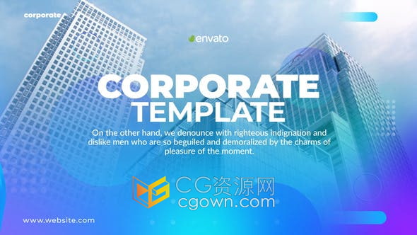 AE模板-简单波浪状平滑过渡效果现代商业咨询在线营销视频