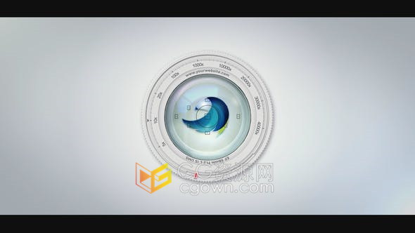 照相机拍摄机镜头对焦旋转演绎LOGO标志视频片头-AE模板