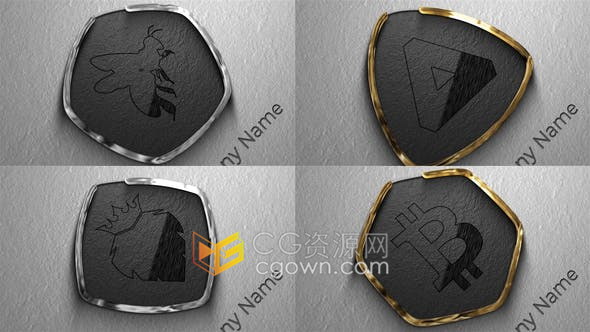 3D挤压金属光面LOGO标志动画制作视频片头工程-AE模板