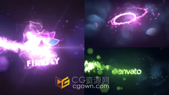 AE模板-快速魔法彩光粒子标志LOGO动画