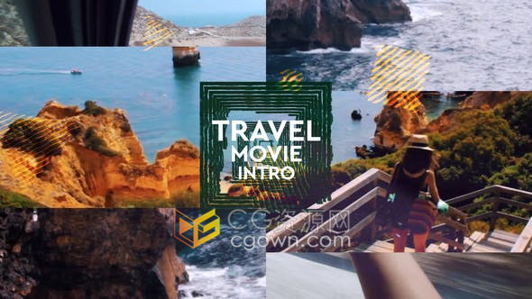 Travel Movie Intro旅游介绍影片宣传假期活动视频片头相册-AE模板