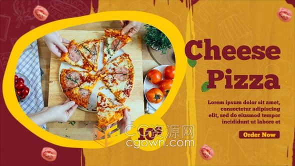 AE模板-多彩食物菜单食品和饮料餐厅甜品介绍宣传包装