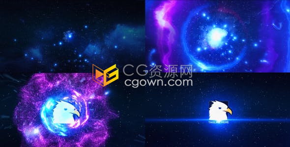 华丽星云特效宇宙耀斑粒子能量爆炸LOGO动画片头效果视频-AE模板下载