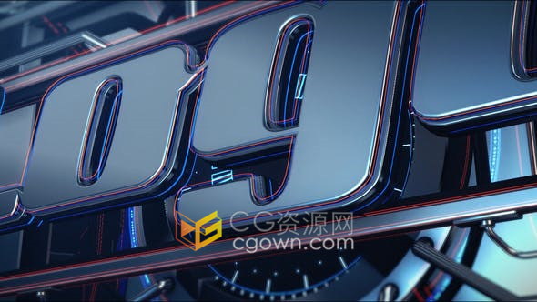 Element 3D v2插件工业LOGO钢铁机器标志视频片头动画-AE模板