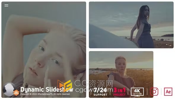 AE模板-网格分屏效果都市时尚社交媒体宣传视频短片制作