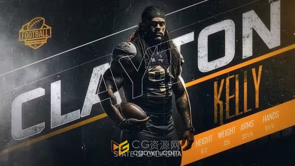 体育运动员介绍健身教练球员简介个人亮点展示-AE模板