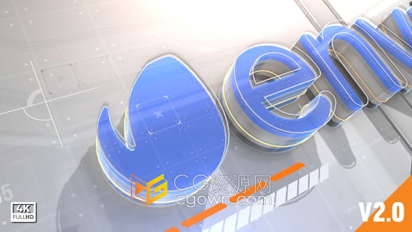 AE模板-3D高科技数字标题元素技术公司标志片头动画