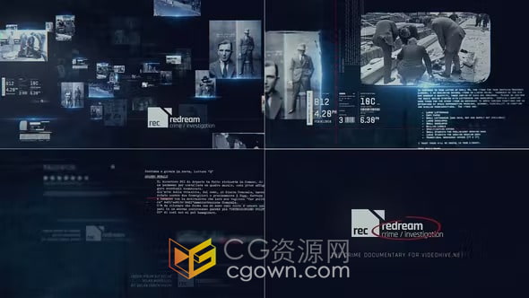 司法警察违法办案犯罪纪录片照片幻灯片宣传视频AE模板