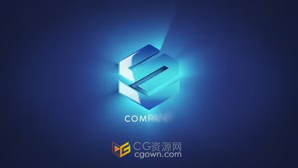 AE模板-快速发光霓虹灯线条演绎商业公司3d标志开场白