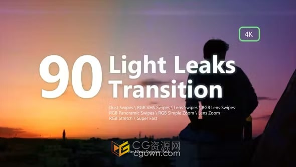 90多种不同的视频转场漏光效果专业过渡-AE模板