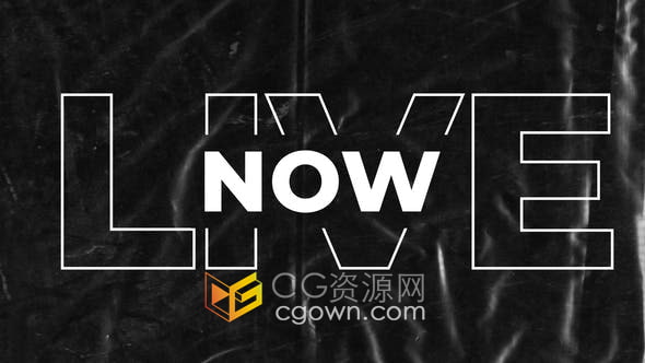 AE模板-黑白粗体故障效果技术元素大字标题展示现代时尚开场动画