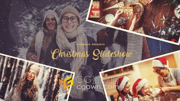 AE模板-涂鸦笔刷素描风格魔法圣诞新年元素粒子视差效果视频相册