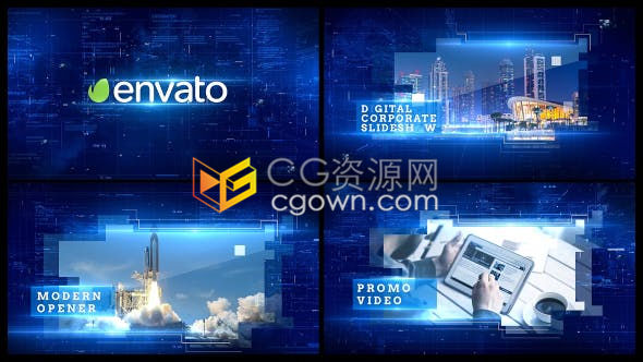 AE模板-全息数字科技信息产品宣传计算机网络科学技术演示包装片头