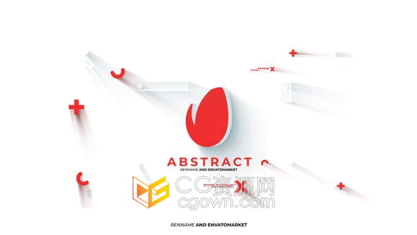 AE模板-带阴影的字母动画元素标志介绍短视频