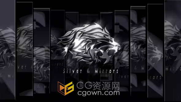 光面镜子反射标志效果动画视频片头制作AE模板