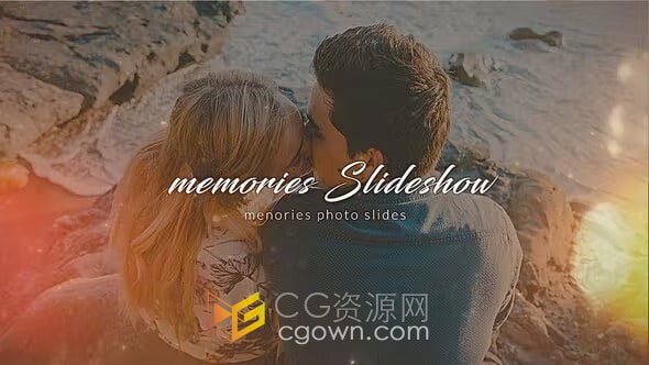 浪漫幻灯片AE模板旅行照片动画视频相册效果