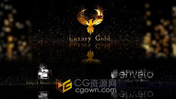 美丽闪亮金色粒子动画LOGO视频片头4K分辨率AE模板下载