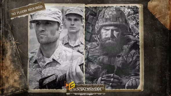 火花灰烬旧纸照片水墨晕开动画复古相册电影纪录片-AE模板