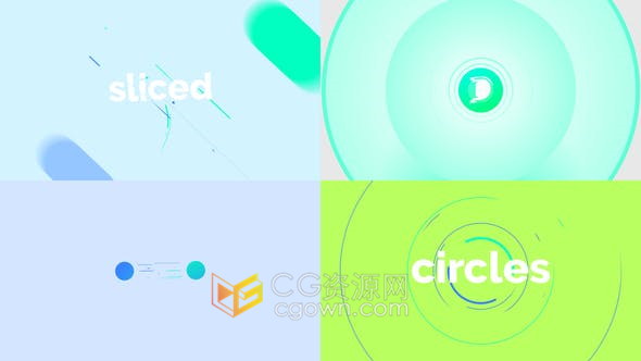 圆形切片图形动画效果LOGO视频片头制作工程文件-AE模板