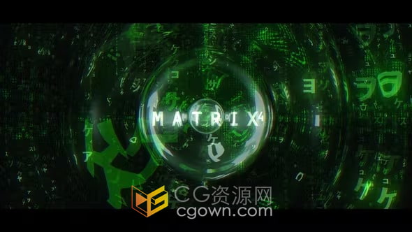 矩阵代码数字特效动画人工智能科幻技术宣传视频AE模板