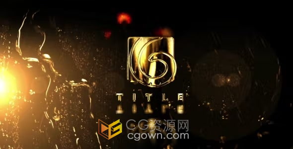 下雨天气玻璃流水动画LOGO视频片头AE模板下载