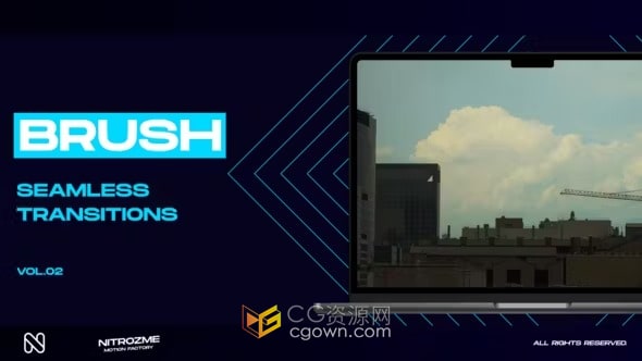笔刷转场视频过渡元素Brush Transitions Vol. 02-AE模板