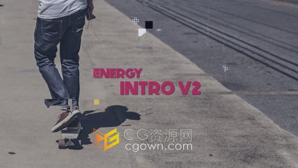毛刺效果现代风格简介都市品牌体育极限运动捉精彩城市生活视频片头-AE模板