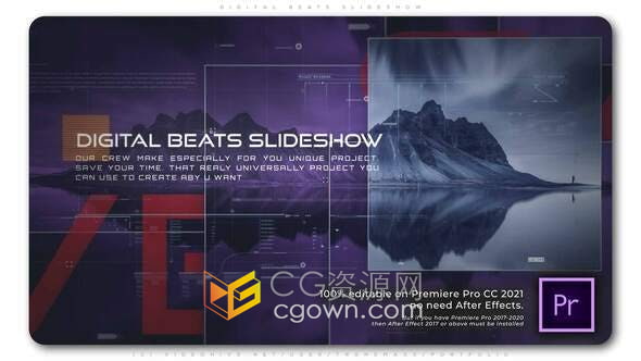 PR/AE模板-方块设计hud元素数字科技效果制作医疗公司科学培训视频