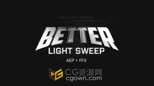 简单斜角扫光效果AE预设光扫描特效动画模板