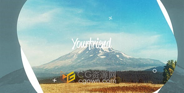 创意图形动画遮罩展示照片动画夏天旅游介绍乐观相册视频宣传-AE模板