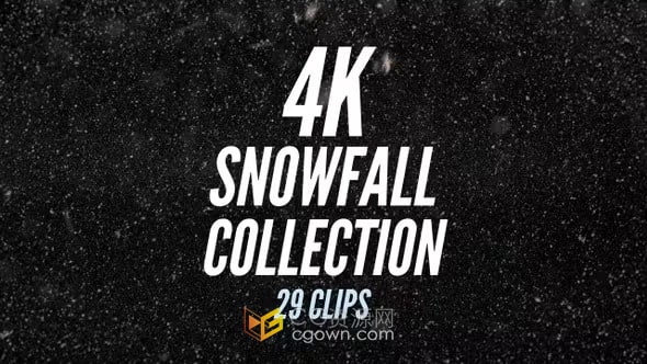 3D模拟生成29个逼真降雪背景视频素材高质量雪花粒子AE模板