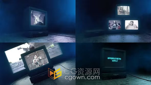 Old TV Opener AE模板复古风格旧老电视机屏幕动画