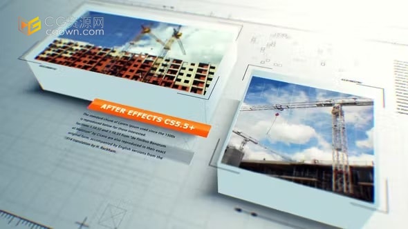 三维立体盒式图像展示建筑企业技术公司宣传片-AE模板