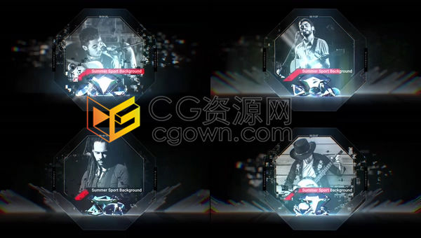 创建歌曲和音乐曲目水晶视频封面现代音频宣传动画模板-AE模板下载