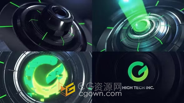 科技感3D圆形场景动画LOGO视频片头AE模板下载