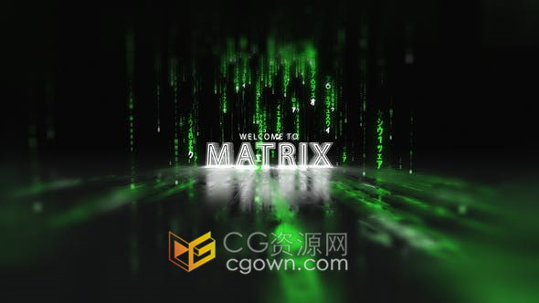 黑客矩阵代码数字人工智能技术虚拟系统视频片头动画制作-AE模板