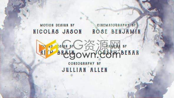 复古摇滚风格侦探悬疑恐怖电影演员名字动作标题片头AE模板下载