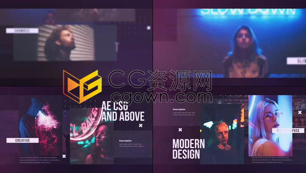 快速掉落叠加动态图文效果时尚杂志封面介绍现代企业宣传展示-AE模板