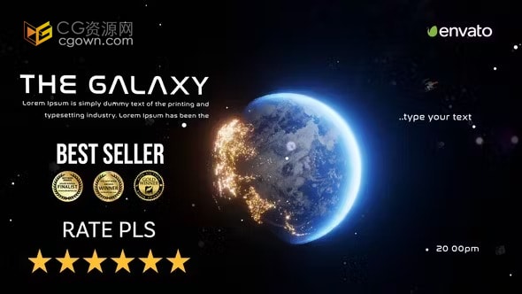 银河主题纪录片宇宙冒险航天科普教育视频制作AE模板