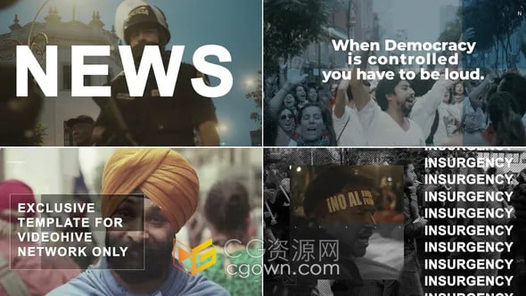 AE模板-网络社交媒体平台新闻节目开场白时事预告片